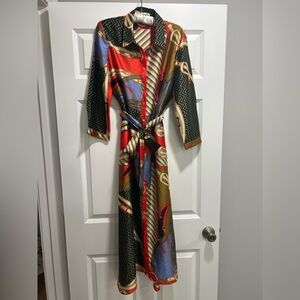 Zara Scarf Print Shirt Dress